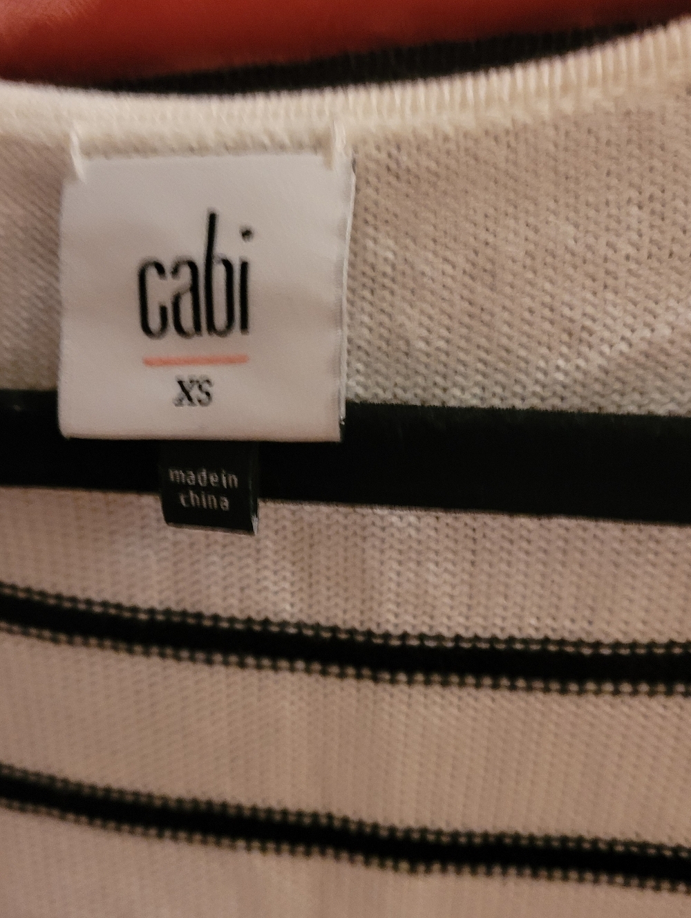 Cabi XS Turnabout Striped Button-Up Cardigan in White and Black - Picture 5 of 6